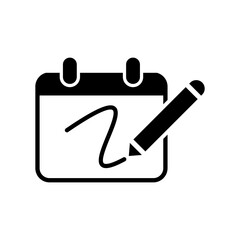 Obraz premium Notepad and pen - Vector flat minimal icon