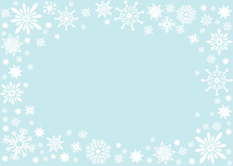 Winter Snowflake Border Background