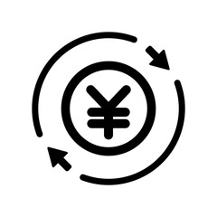 Fototapeta premium Money trade flat icon - Yen