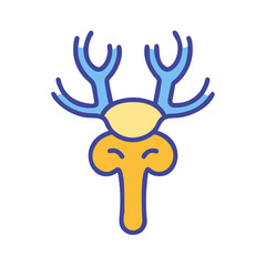 Simple abstract illustration of stylized brain with connections on a black background