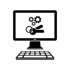 Locked settings flat icon