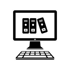 Computer archive flat icon