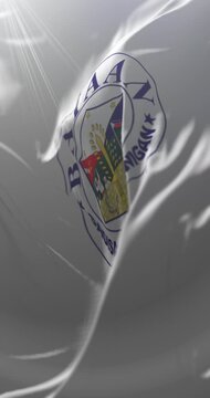 Flag of Bataan Province, Philippines. Loop. 4K Vertical