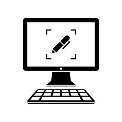 Customized computer services - Vector web icon