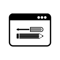 Fototapeta premium Web assistance services - Vector flat icon