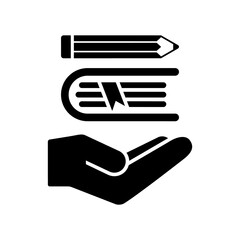Book and pencil - Minimal vector icon