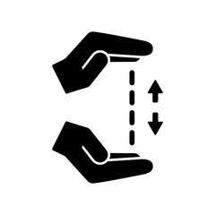Hands in gesture of measuring - Vector minimal icon