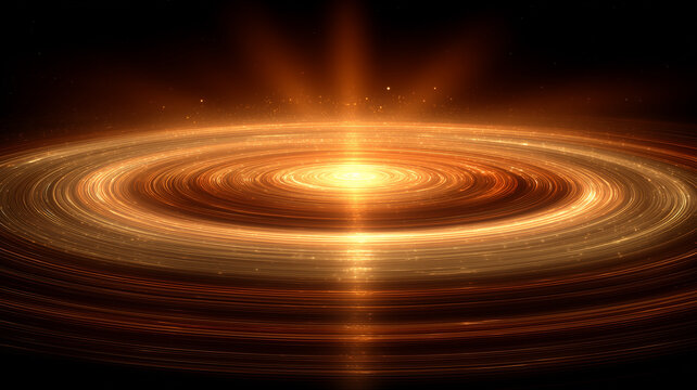 A glowing ring of digital light particles forming a circular pattern, representing data transmission, energy, or the flow of digital information.
