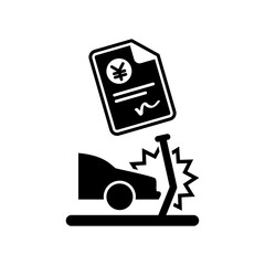 Car insurance payment - Yen - Vector web icon