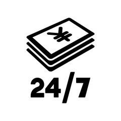 Banking services 7/24 - Vector flat icon