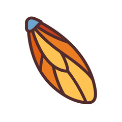 Geometric wing illustration with warm colors on a black background for design projects