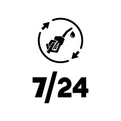 Fuel service 7/24 - Vector web icon