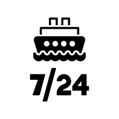 Ship services 7/24 - Vector web icon