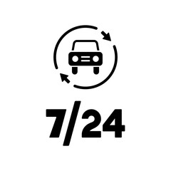 Automotive services 7/24 - Vector web icon