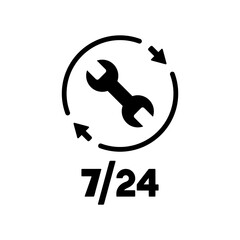 Assistance services 7/24 - Vector web icon
