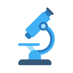 Minimalistic blue microscope illustration on black background for science and research concepts