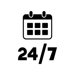 7/24 availabile services - Vector web icon