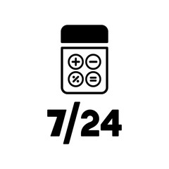 Steady 7/24 assistance calculations - Vector web icon