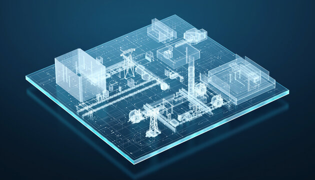 Circuit Board Blueprint: A captivating digital representation of a circuit board, where technology merges with artistry. revealing intricate details in a mesmerizing display of lines.