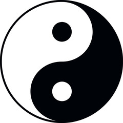 Classic black and white yin yang symbol representing balance, harmony, and duality