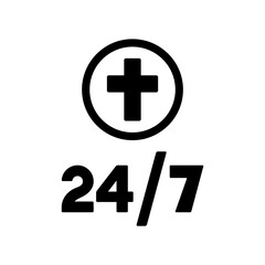 Obraz premium Religious services 24/7 - Vector web icon