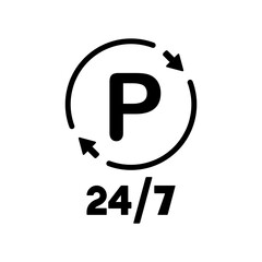 Steady parking service 24/7 - Vector web icon