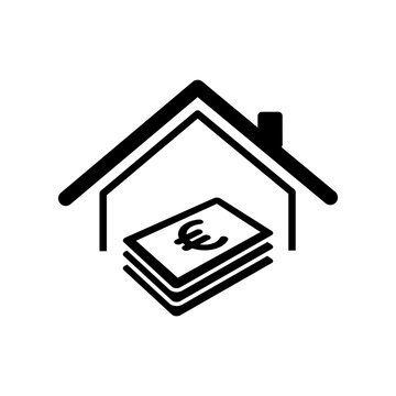 Real estate - Home cost - Vector web icon
