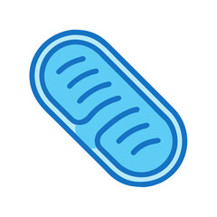 Stylized blue loaf illustration with minimalist design on black background for creative projects