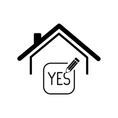 Real estate or hotel concept - Confirm of client decision - Vect