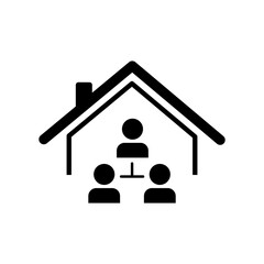 Residential network system - Vector web icon