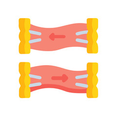 Obraz premium Illustration of muscle contraction mechanism with arrow indication on black background