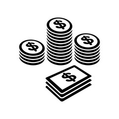 Earnings - Dollars - Vector web icon
