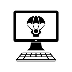 Emergency save by computer crash - Vector flat icon