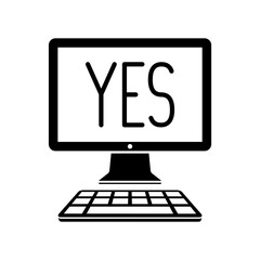 Checkbox computer decision - Minimal vector icon