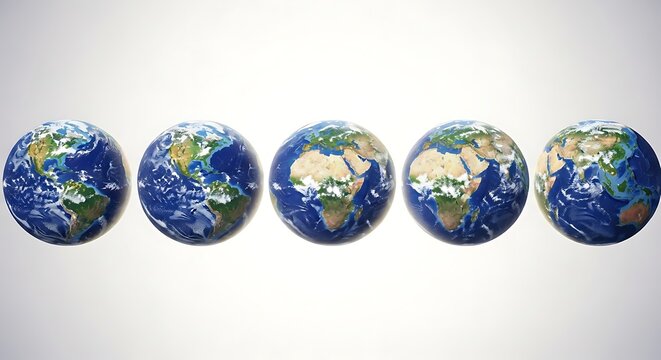 Colorful Easter eggs arranged on a blue background resemble a miniature abstract planet