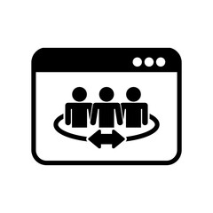 Community connection on internet - Vector flat icon