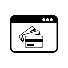 Fototapeta premium Online shop button - Credit card - Vector flat icon