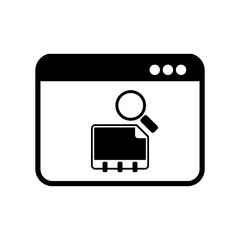 Find contact on computer - Vector flat icon