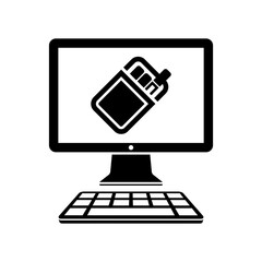 Online tobacco cigarette - Vector flat icon