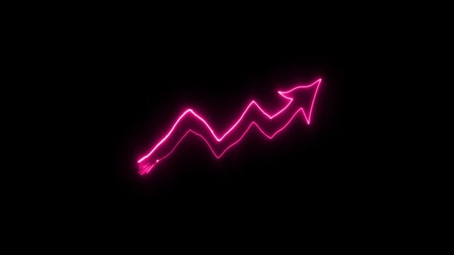 dynamic brush stock profit arrow animation. 