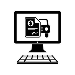 Automotive online quote - Dollar - Vector flat icon