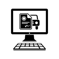 Automotive online document - Sterling - Vector flat icon