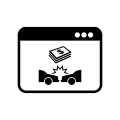 Reimbursement for car accident - Vector flat icon