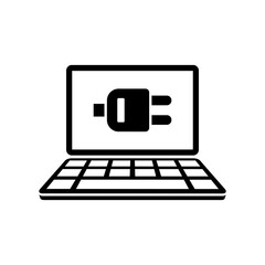 Computer plug connection - Vector flat icon