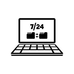7/24 data transfer - Vector flat icon