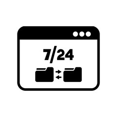 7/24 data transfer - Vector flat icon