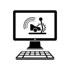 Car crash alert system - Vector flat icon