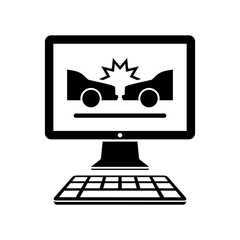 Car crash application - Vector flat icon