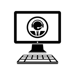 Web assistant call service - Vector flat icon