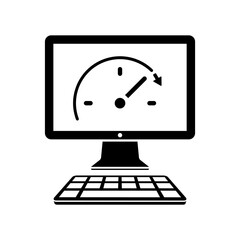 Computer speed upgrade - Vector flat icon